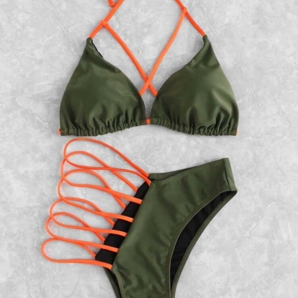 2 Piece Cut Out Swimsuit